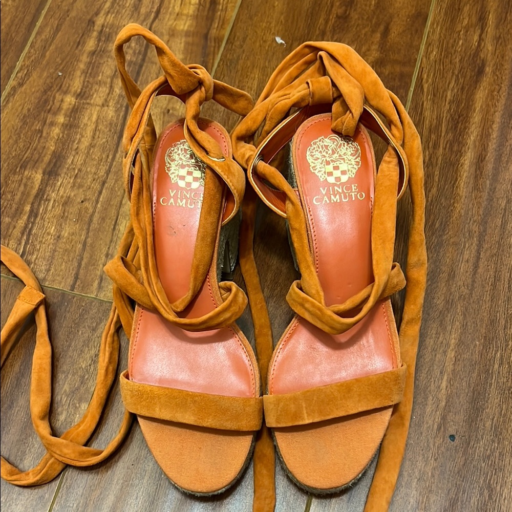 Vince Camuto Orange Tie Up Sandals
